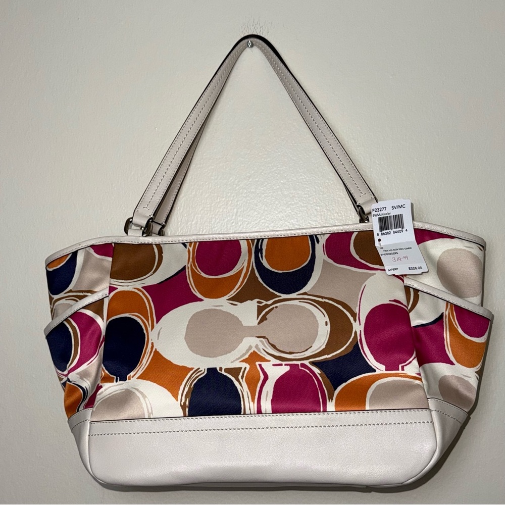 Coach Signature Multi-Color Canvas & Leather Tote Bag - F23277 NWT - Picture 8 of 10
